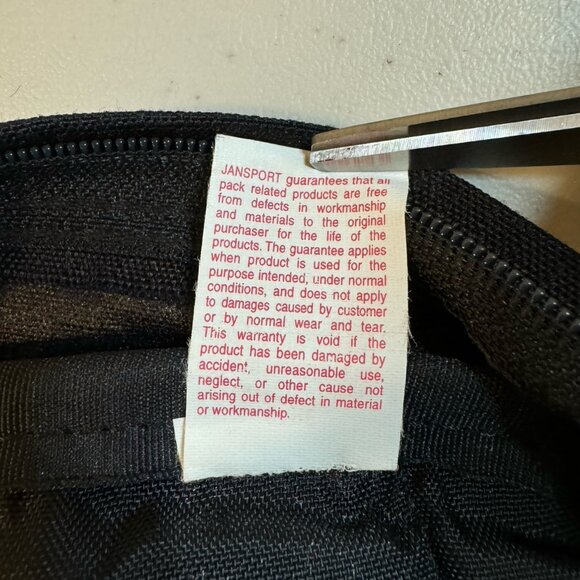 Vintage JanSport Black Large Outdoor Hiking Fanny Pack Waist Bag w/ Water Bottle - Picture 6 of 6